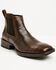 Image #1 - Ariat Men's Booker Crocodile Print Chelsea Boots - Broad Square Toe, Chocolate, hi-res