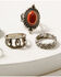 Image #3 - Shyanne Women's Canyon Sunset Red Stone Ring 5-Piece Set, Silver, hi-res