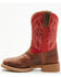 Image #3 - Justin Boys' Canter Western Boots - Square Toe, Cognac, hi-res