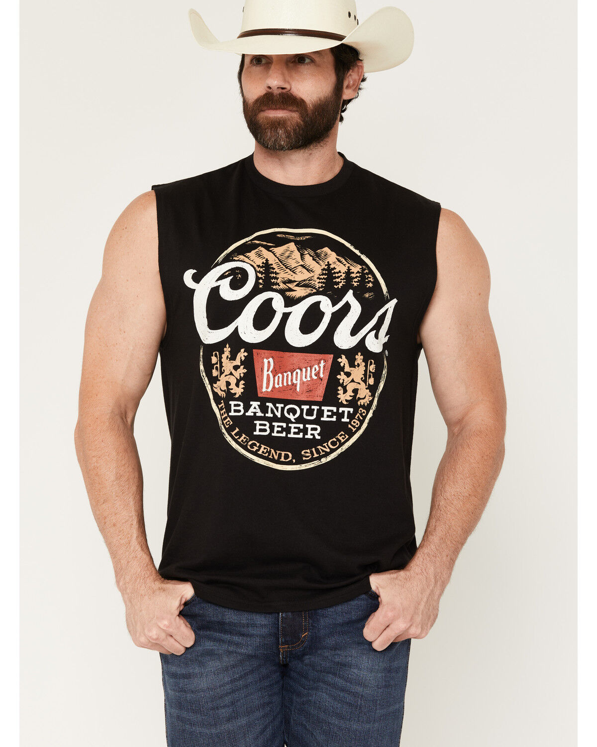 Image #1 - Coors Men's Logo Graphic Muscle T-Shirt, Black, hi-res