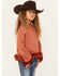 Image #2 - Hayden LA Girls' Fur Trimmed Sweater , Rust Copper, hi-res