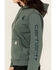 Image #3 - Carhartt Women's Relaxed Fit Midweight Logo Graphic Print Hoodie, Forest Green, hi-res