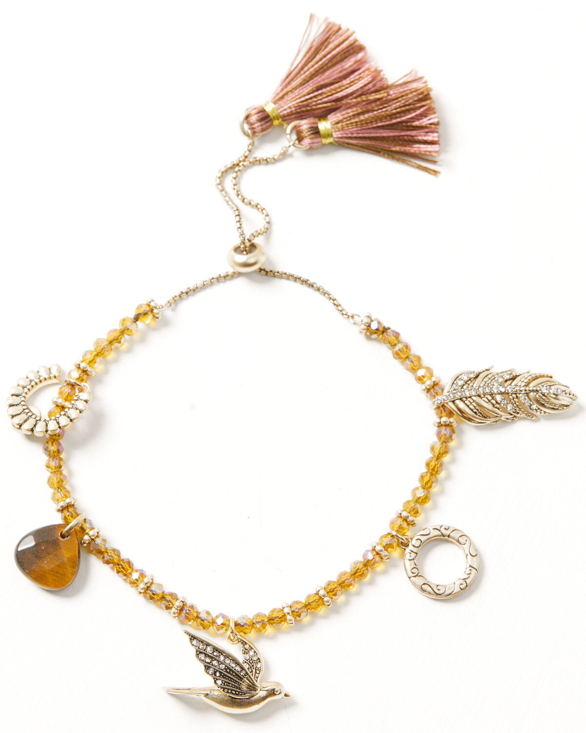 Lainey Wilson Women's Peace Taupe Charm Bracelet, Gold, hi-res