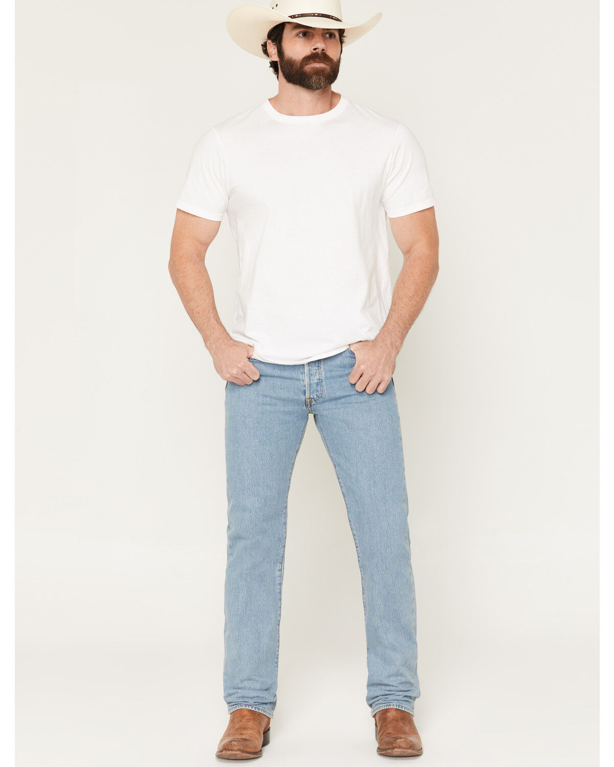 Levi's Men's 501 Original Fit Stonewashed Regular Straight Leg Jeans, Blue, hi-res