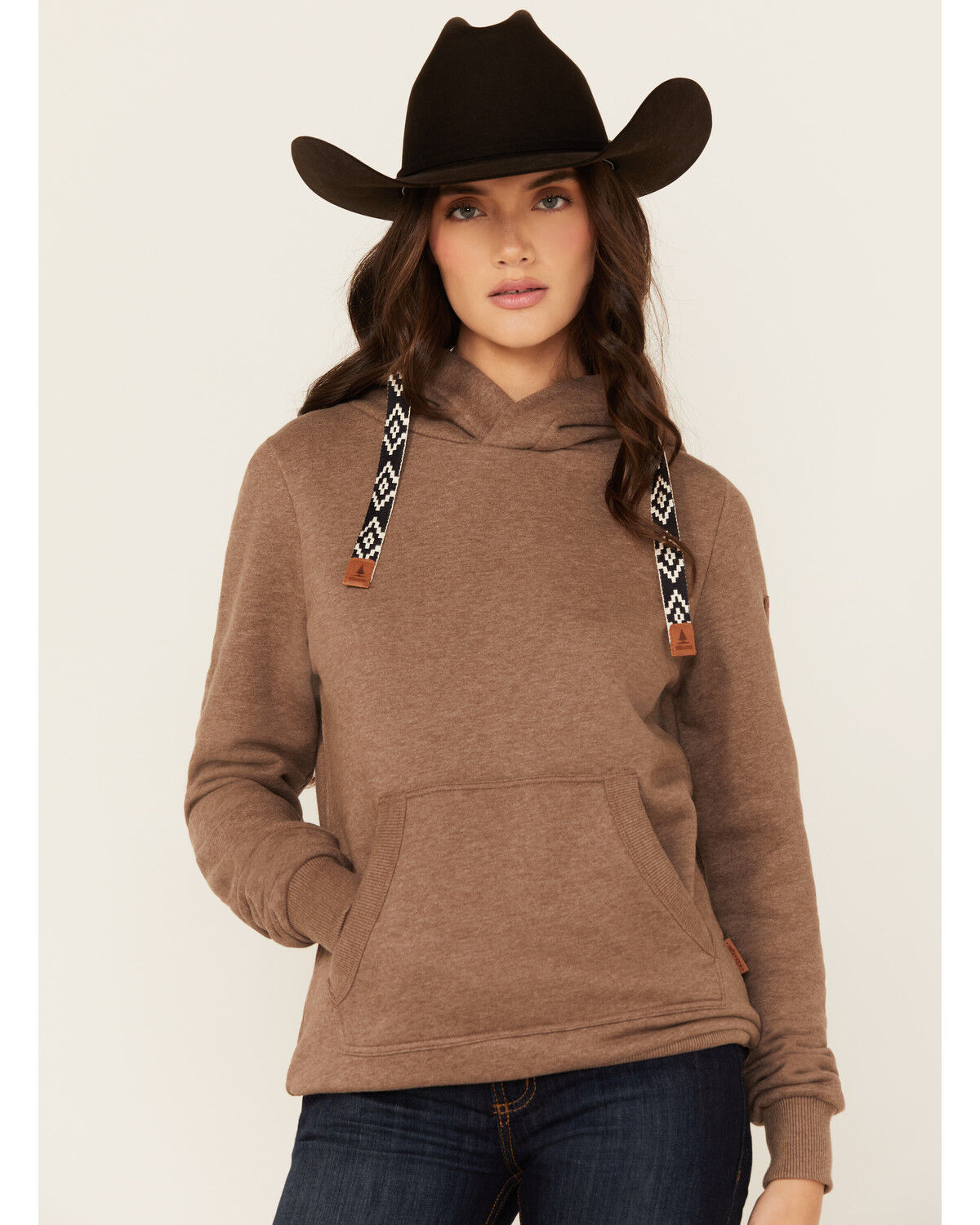 Wanakome Women's Ikatt Solid Hoodie, Bark, hi-res