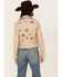 Image #1 - Mauritius Leather Women's Christy Scatter Star Leather Jacket, Beige, hi-res