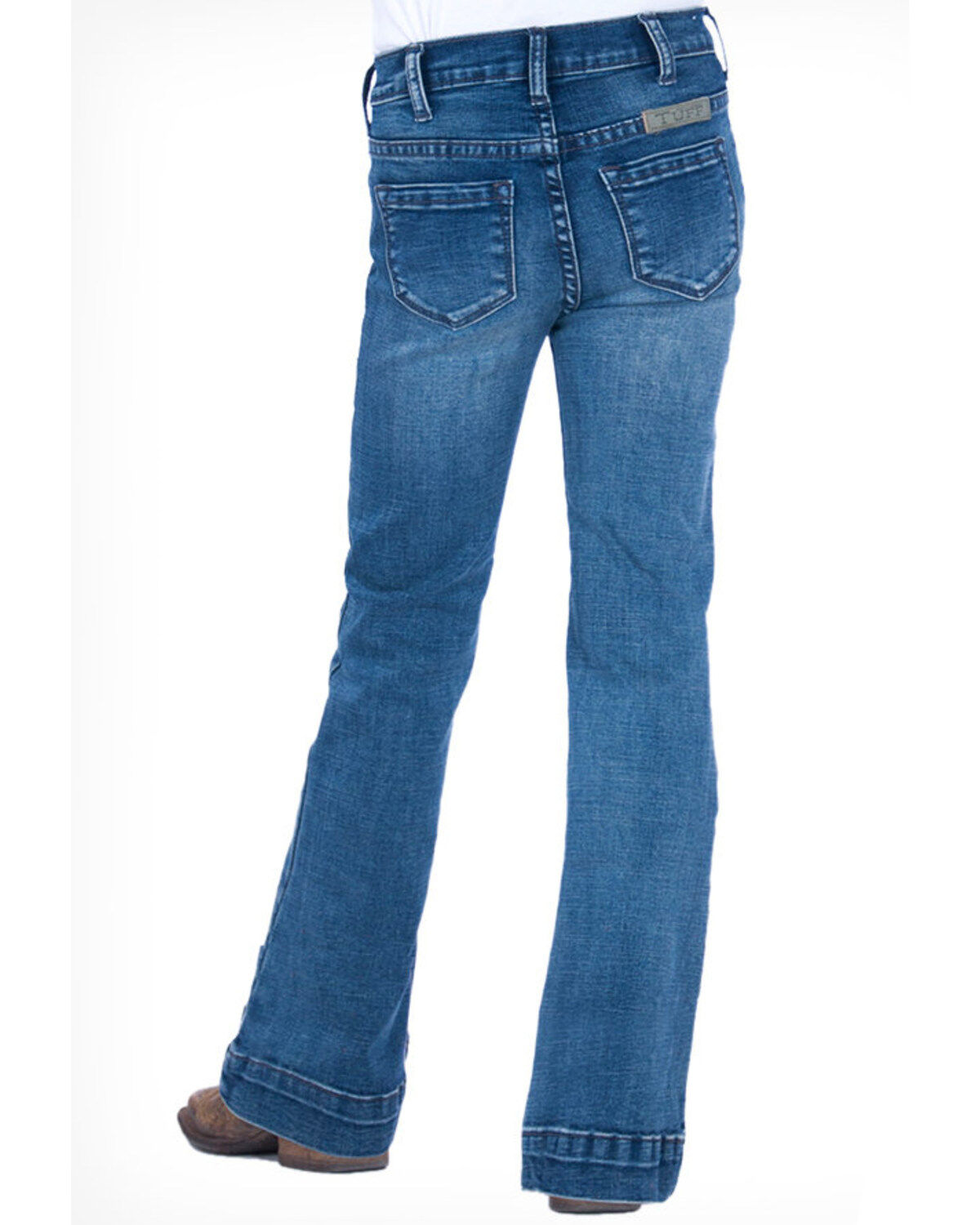 Image #1 - Cowgirl Tuff Girls' Medium Trouser Jeans, Blue, hi-res