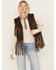 Image #1 - Cripple Creek Women's Open Front Fringe Vest , Dark Brown, hi-res