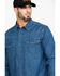 Image #4 - Hawx Men's Stonewashed Denim Snap Western Long Sleeve Work Shirt - Big, Blue, hi-res