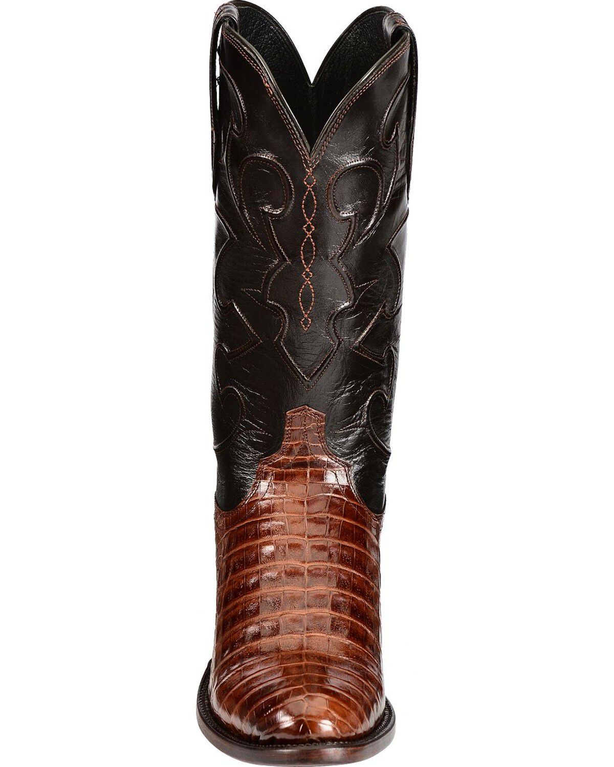 Image #4 - Lucchese Handmade 1883 Caiman Belly Cowboy Boots - Medium Toe, Sienna, hi-res