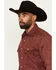 Image #2 - Wrangler Retro Men's Printed Long Sleeve Snap Western Shirt, Red, hi-res