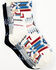 Image #3 - Shyanne Girls' Jesse Southwestern Crew Socks - 3-Pack , Blue, hi-res