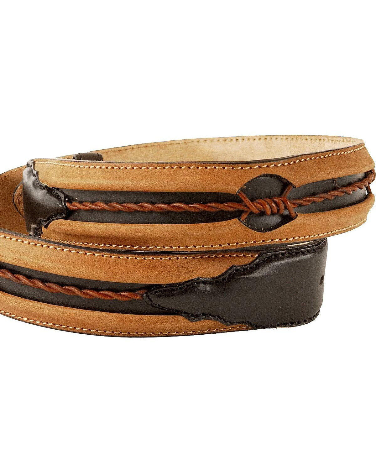 Image #2 - Justin Barbed Wire Belt, Black, hi-res