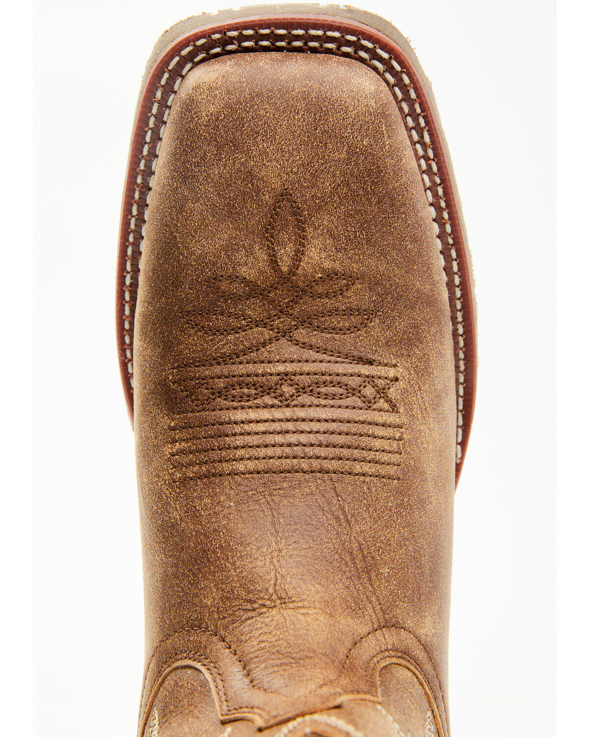 Image #6 - Laredo Men's Distressed Leather Performance Western Boots - Broad Square Toe, Tan, hi-res