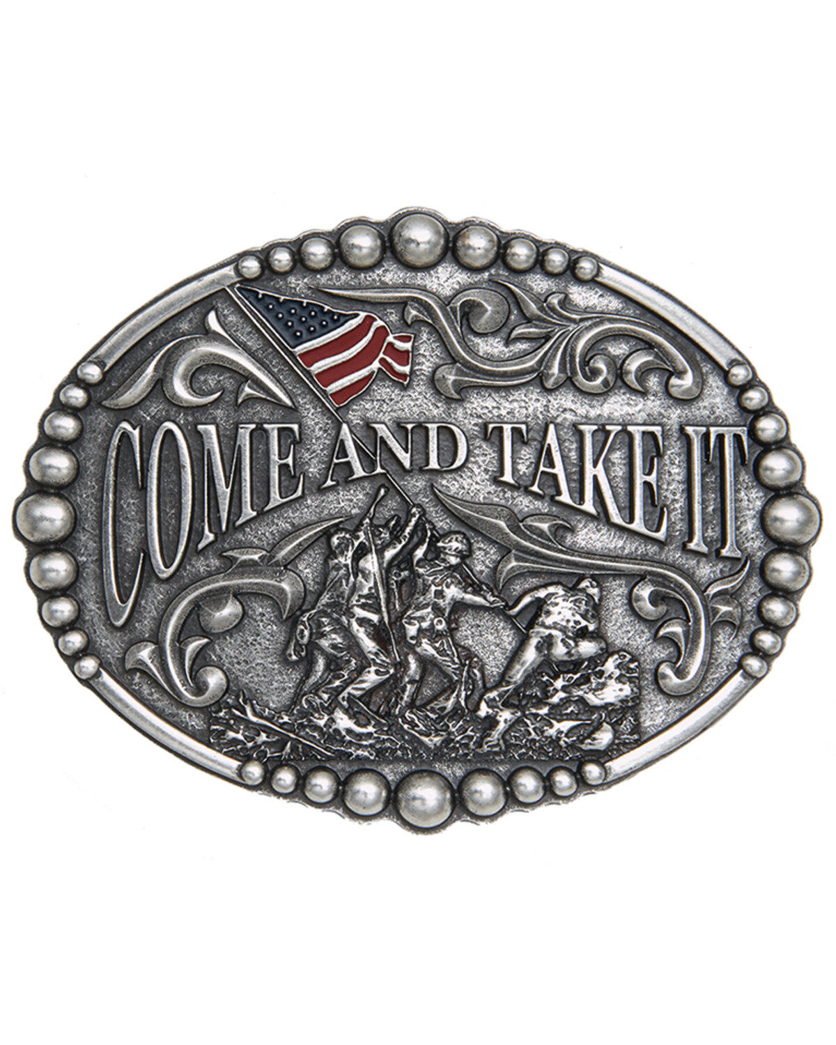 Image #1 - Cody James Men's Come and Take It Belt Buckle, Silver, hi-res