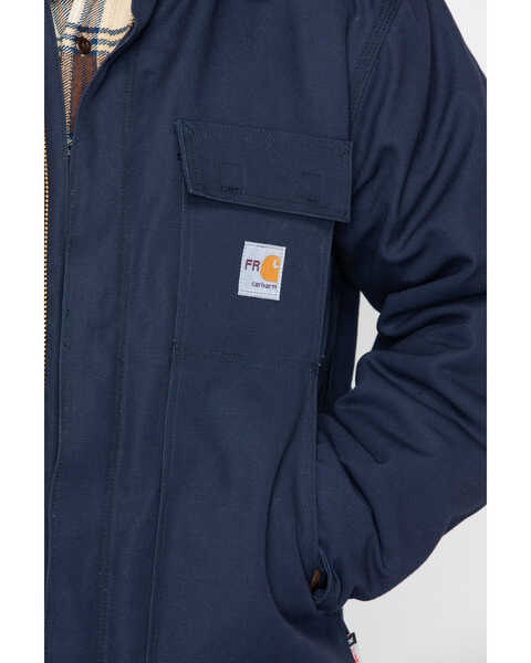 Image #6 - Carhartt Men's FR Duck Traditional Coat - Big & Tall, Navy, hi-res