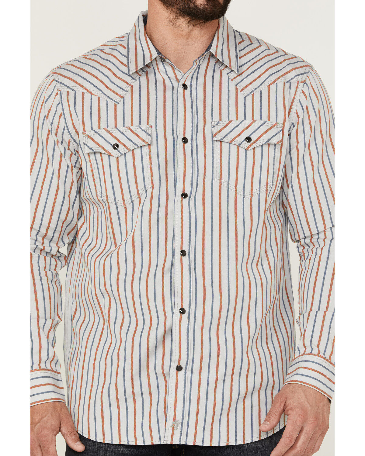 Image #3 - Moonshine Spirit&reg; Men's Kingston Stripe Snap Western Shirt, Grey, hi-res