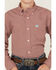 Image #3 - Cinch Boys' Geo Print Long Sleeve Button-Down Western Shirt , Red, hi-res