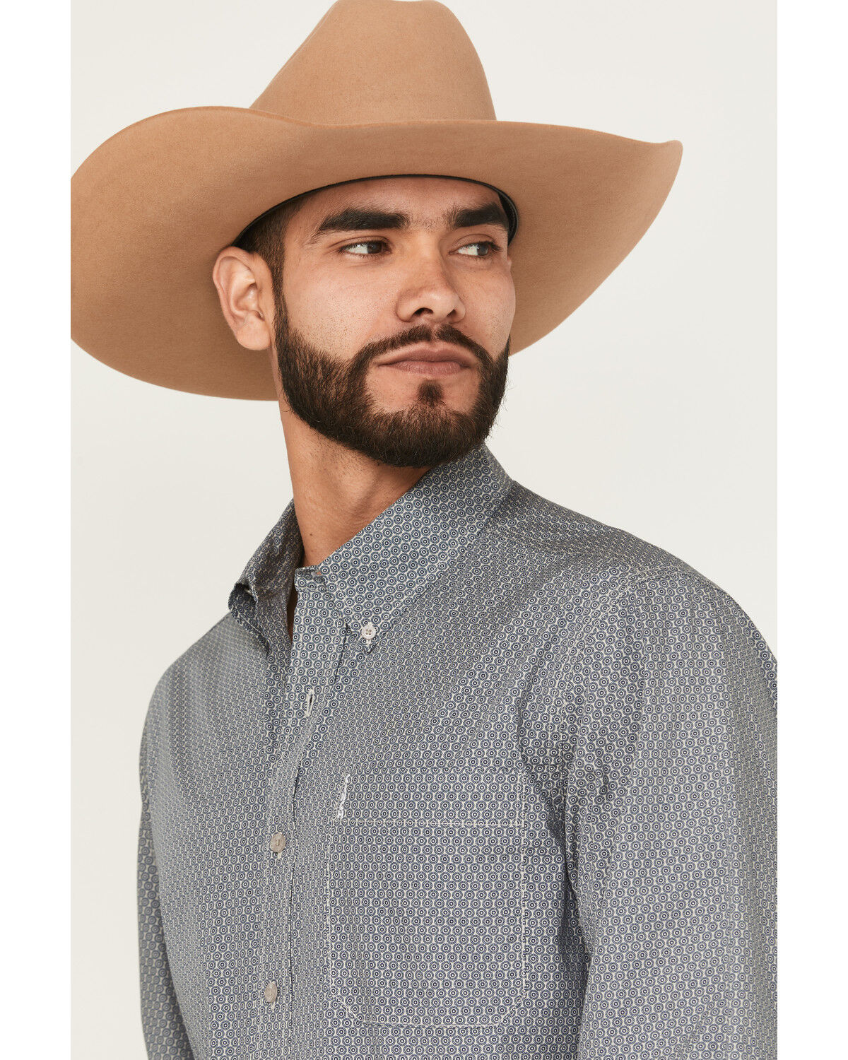 Image #2 - Cinch Men's Geo Print Modern Fit Long Sleeve Button-Down Western Shirt, Grey, hi-res