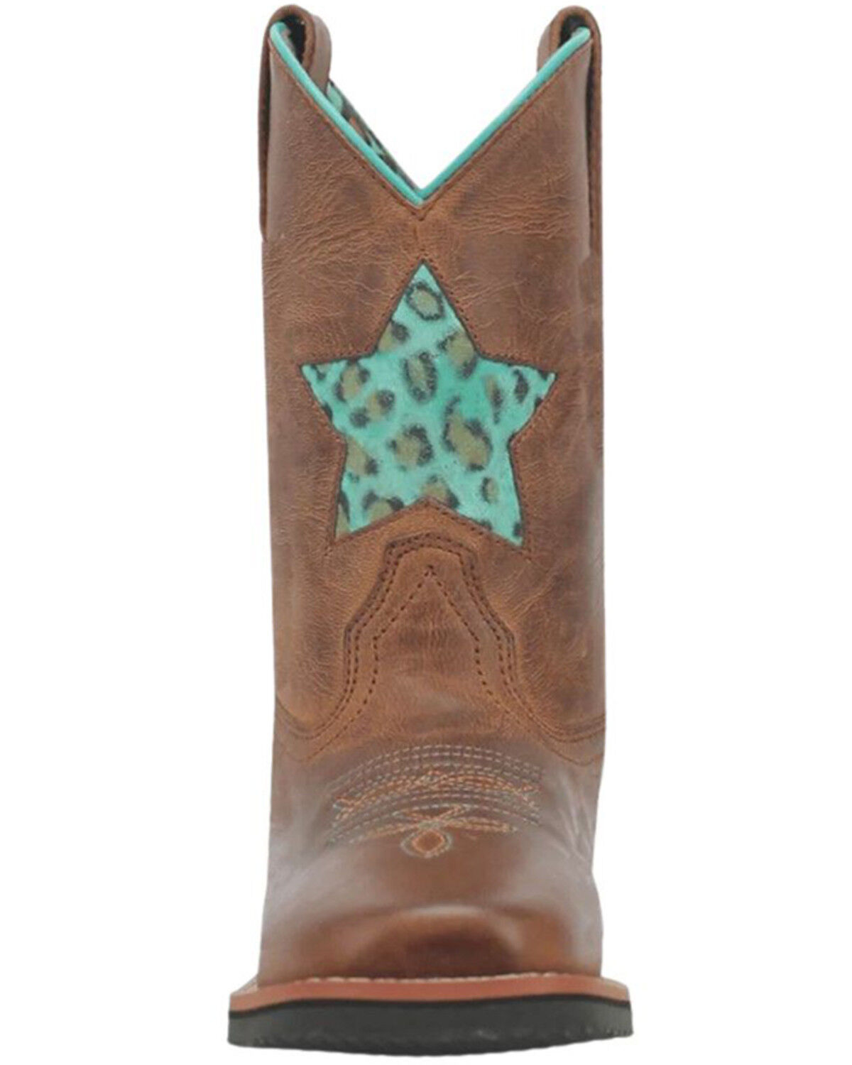 Image #4 - Dan Post Girls' Shoot For The Stars Western Boots - Square Toe, Brown, hi-res