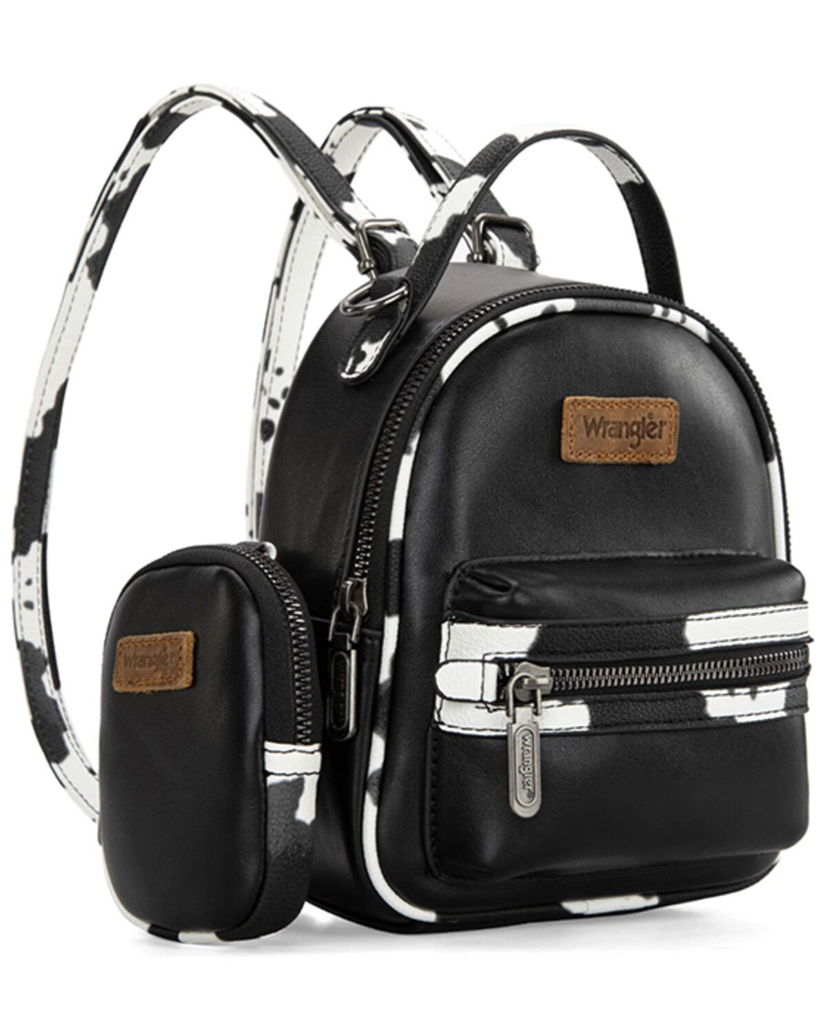 Image #1 - Wrangler Women's Cow Print Mini Backpack, Black, hi-res
