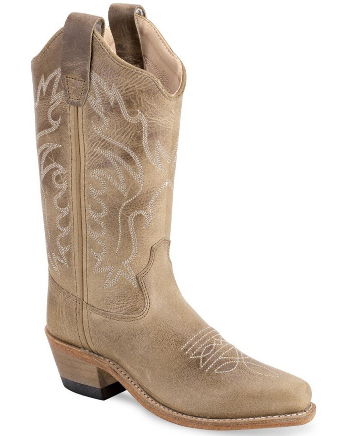Image #1 - Old West Girls' Western Boots - Square Toe, Ivory, hi-res
