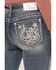Image #2 - Grace In LA Women's Medium Wash Mid Rise Star Horseshoe Bootcut Stretch Denim Jeans, , hi-res