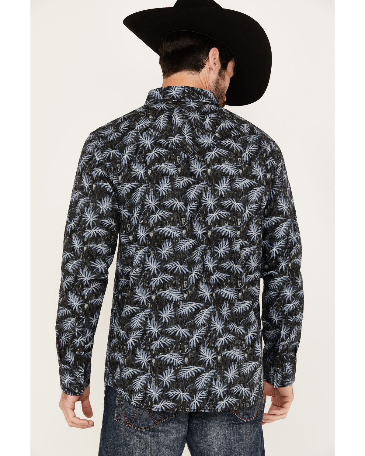 Image #4 - Moonshine Spirit&reg; Men's Kaanapali Floral Print Long Sleeve Snap Western Shirt, Black, hi-res