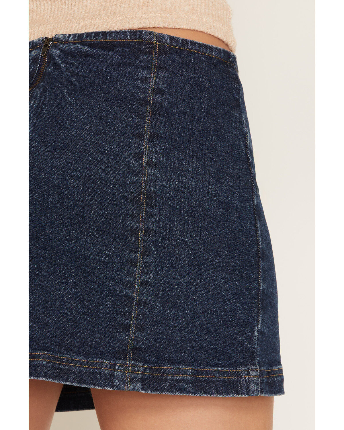 Image #4 - Cleo + Wolf Women's Medium Wash Denim Seamed Mini Skort, Medium Wash, hi-res