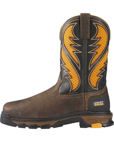 Image #2 - Ariat Men's Intrepid VentTEK Comp Toe Pull-On Safety Work Boots, Brown, hi-res