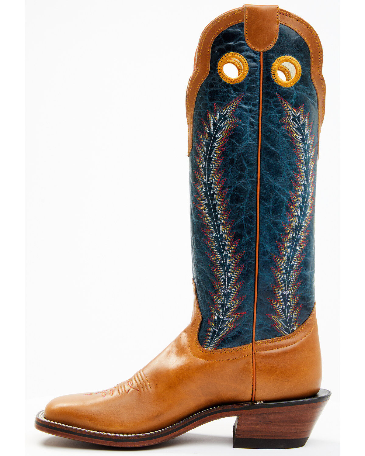 Image #3 - Hondo Boots Men's Crazy Horse Western Boots - Broad Square Toe, Tan, hi-res