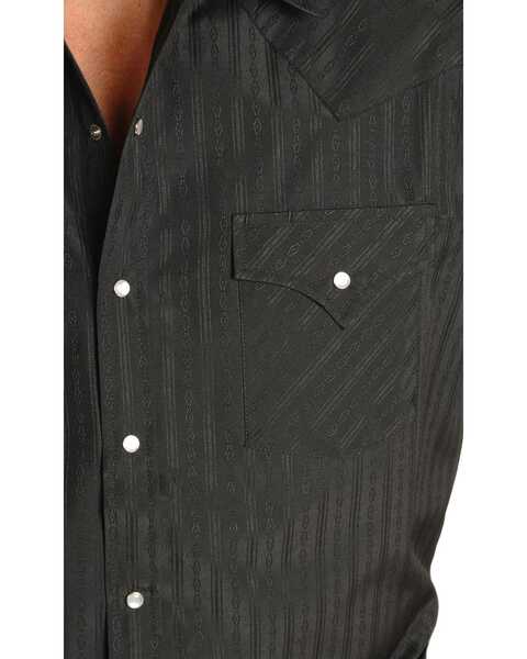 Image #2 - Ely Cattleman Men's Tone On Tone Western Shirt, Black, hi-res