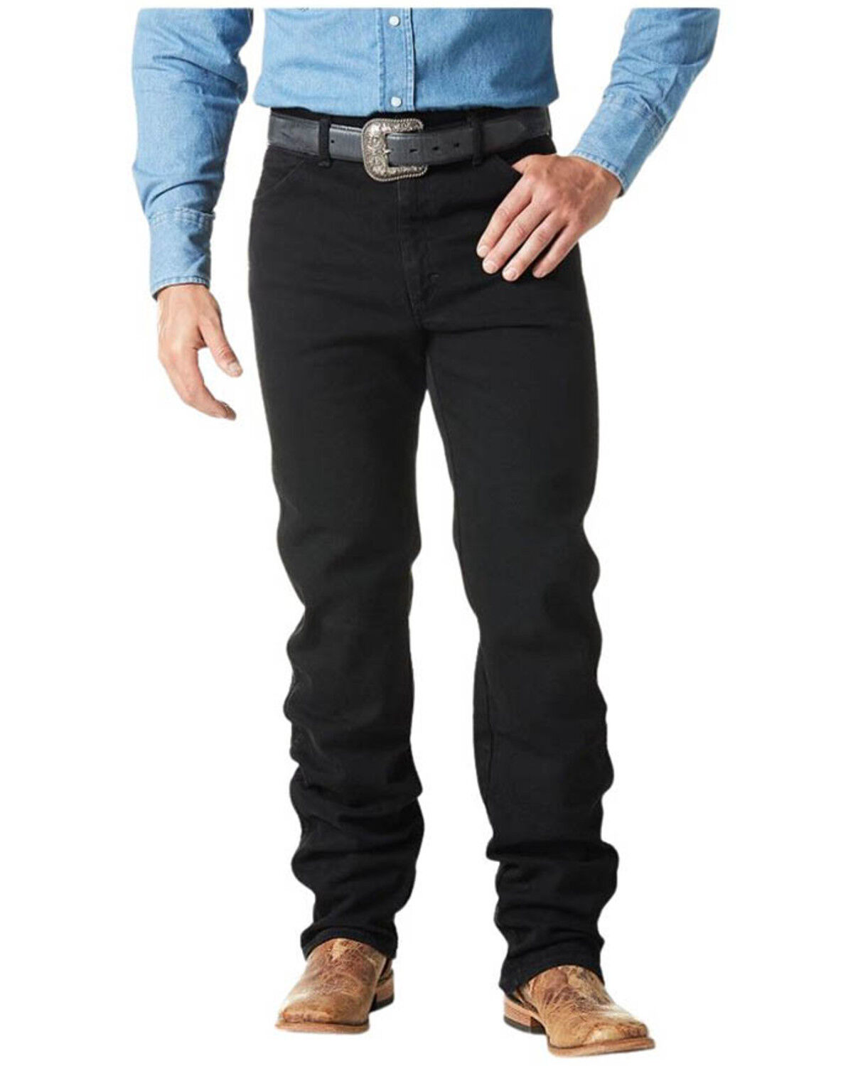 Wrangler Men's Cowboy Cut Straight Active Flex Stretch Denim Jeans - Big, Black, hi-res