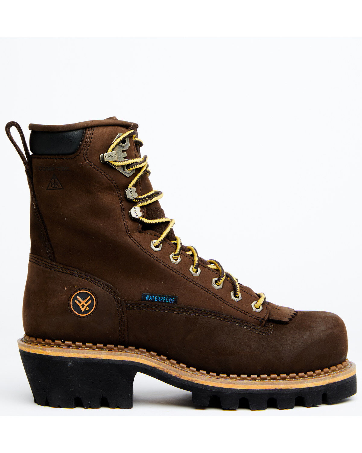 Image #2 - Hawx Men's 8" Lineman Lace-Up Waterproof Work Boot - Composite Toe, Brown, hi-res