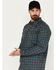 Image #2 - Cody James Men's FR Check Plaid Print Long Sleeve Pearl Snap Work Shirt , Teal, hi-res