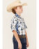 Image #2 - Rock & Roll Denim Boys' Southwestern Print Short Sleeve Pearl Snap Stretch Western Shirt, White, hi-res