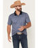 Image #1 - RANK 45&reg; Men's Urban Rancher Geo Print Short Sleeve Button-Down Polo Shirt, Navy, hi-res