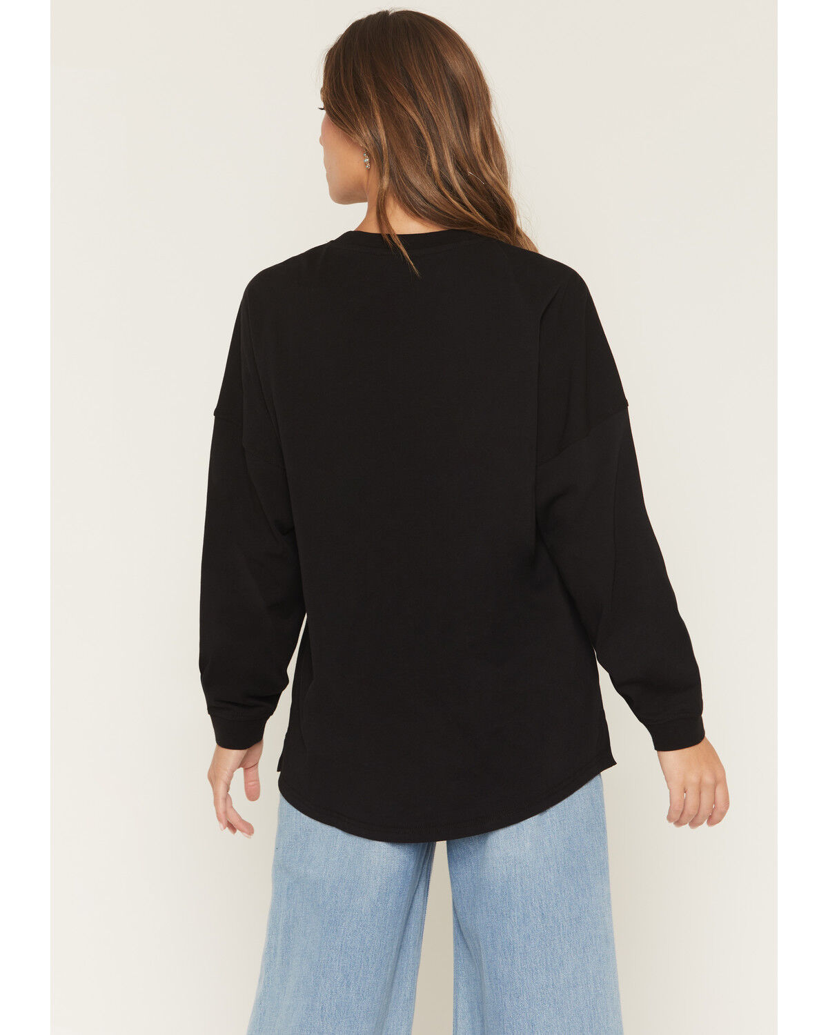 Image #4 - Ariat Women's Saddle Long Sleeve Oversized Graphic Tee, Black, hi-res
