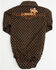 Image #2 - Cowboy Hardware Infant Boys' Geo Print Long Sleeve Snap Onesie, Brown, hi-res