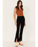 Image #1 - Just Black Denim Women's High Rise Slit Flare Jeans, Black, hi-res