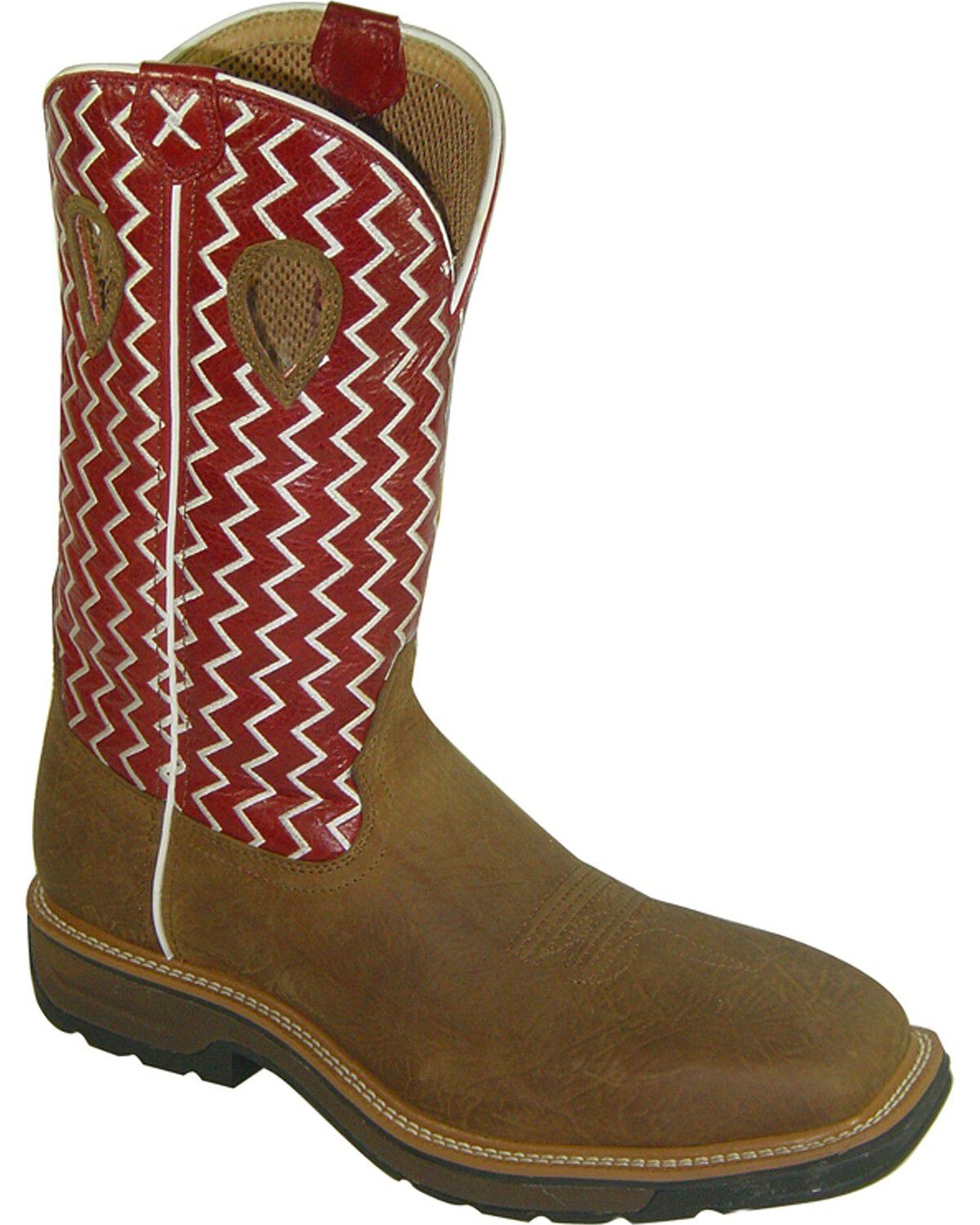 Image #1 - Twisted X Men's Steel Toe Western Work Boots, Distressed, hi-res