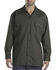 Image #1 - Dickies Men's Solid Twill Button Down Long Sleeve Work Shirt, Olive Green, hi-res