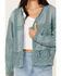 Image #3 - Miss Me Women's Crochet Faux Suede Jacket , Blue, hi-res