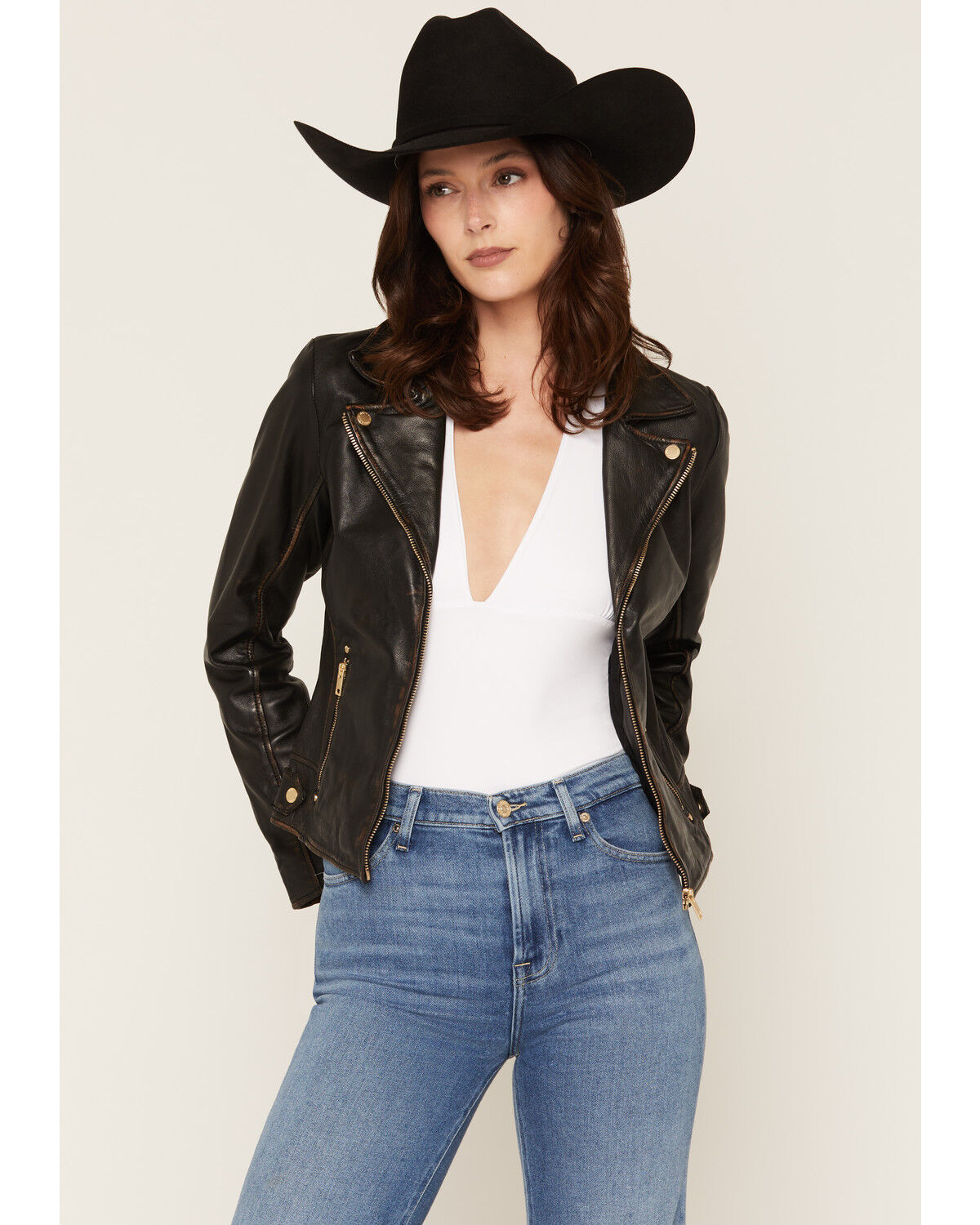 Mauritius Leather Women's Hazie Leather Jacket, Black, hi-res