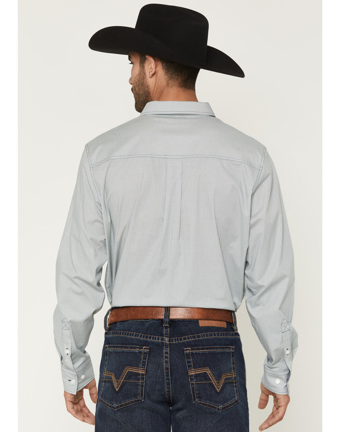 Image #4 - Cody James Men's Day Job Geo Print Long Sleeve Button-Down Stretch Western Shirt - Tall, Blue, hi-res