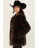 Image #2 - Shyanne Women's Leopard Print Faux Fur Jacket , Charcoal, hi-res