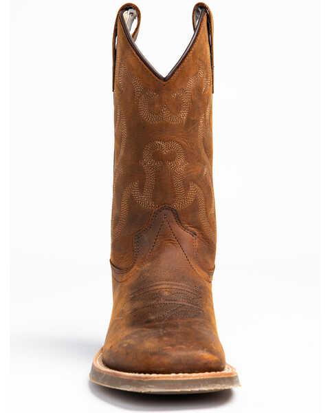 Image #4 - Cody James Boys' Nash Distressed Western Boots - Broad Square Toe, Brown, hi-res