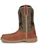 Image #3 - Justin Men's Bolt Redwood Pull On Soft Work Boots - Square Toe , Brown, hi-res