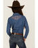 Image #4 - Shyanne Girls' Fairview Chambray Long Sleeve Snap Western Shirt, Medium Wash, hi-res