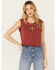 Image #1 - Shyanne Women's Embroidered Slub Jersey Top, Fired Brick, hi-res